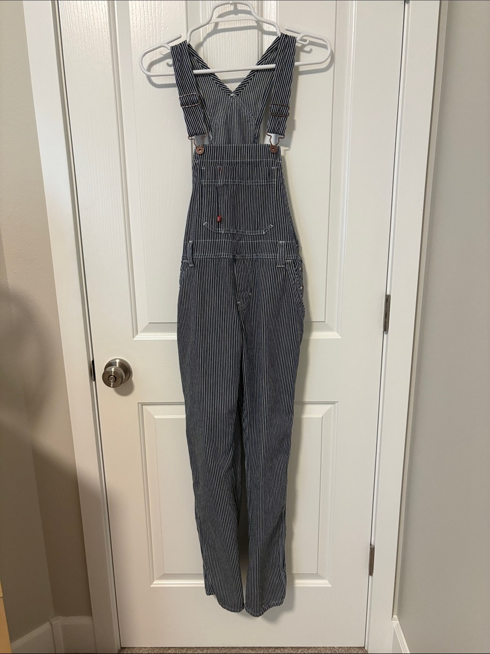 Dickies Women’s Striped Relaxed Fit Denim Overalls. Washed, never worn.